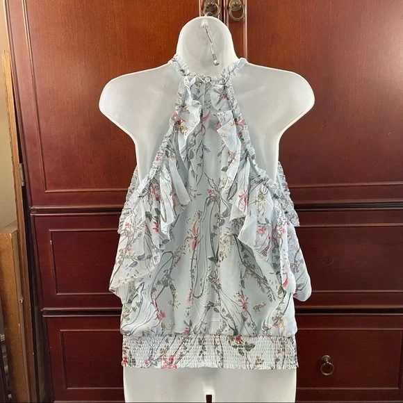 Bebe cold shoulder floral blouse - Picture 3 of 5